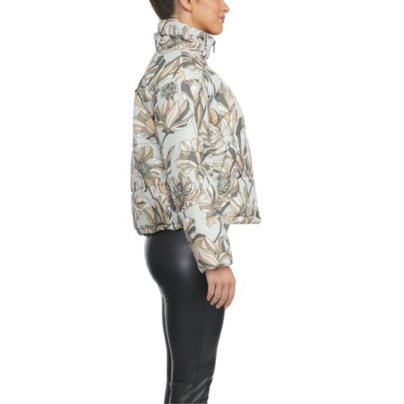 NEW Badgley Mischka Vintage Print Puffer Coat, Size L - Picture 4 of 16